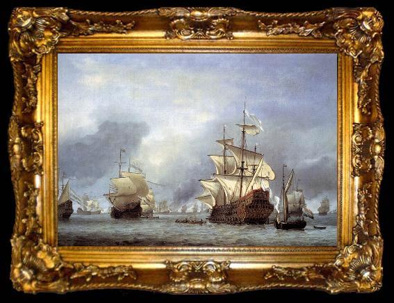 framed  Willem Van de Velde The Younger The Taking of the English Flagship the Royal Prince, ta009-2
